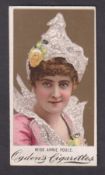 Cigarette card, Ogden's, Actresses ('No Glycerine', Black front), type card, Miss Annie Poole (