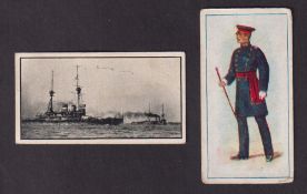 Cigarette cards, Carreras & Marcianus, War Series, two type cards, no 12 (black & white) & no 52 (