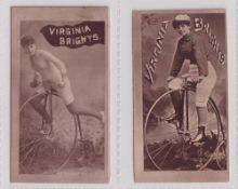 Cigarette cards, USA, Allen & Ginter, Woodburytype Series, Unnamed female cyclists, vertical 'Crop
