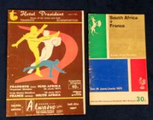 Rugby Union programmes, South Africa v France, two Test Match programmes from the 1971 Tour, 12