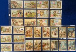 Trade cards, Liebig, five Dutch language sets, Tobacco or Sweets S532, Breeds of Poultry S531,
