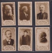 Cigarette cards, India, Crown Tobacco Co, Celebrities, 'M' size, six cards, fancy grey border, white
