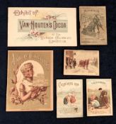 Trade cards, Van Houten, selection of six, early, advertising items, miniature Calendar booklet
