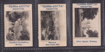 Cigarette cards, E Robinson & Son, Derbyshire & The Peaks, 3 type cards 'Cascade in Gardens Buxton',