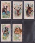 Cigarette cards, USA, Goodwin's, Wild Animals of the World, five cards, Aard-Vark, American Elk,