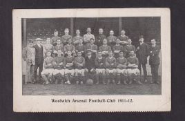 Football, Hertha Berlin v Woolwich Arsenal, May 1912, postcard size printed card showing Woolwich