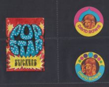 Trade cards, Monty Gum, Pop Star Stickers (set 102 cards / stickers plus paper wrapper; circular