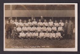 Football postcard, b/w photographic card showing Tottenham Hotspur FC, squad and officials 1909/1910