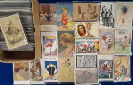 Postcards, a mixed, mainly subject selection of approx. 370 cards. With dogs, cats, scenic UK and