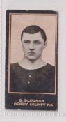 Cigarette card, Smith's Footballers (Dark blue back) no 72 Steve Bloomer Derby County FC (small area