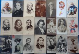 Postcards, Personalities, inc. Gruss Pellerhaus (5), French Kings & Queens (24), Sport, Writers,