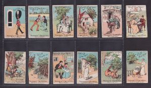 Cigarette cards, Faulkner's, Puzzle Series (Nosegay Cigarettes) (set, 12 cards) (two with hinge