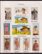 Cigarette & trade cards, Baden-Powell, A4 size card with 11 corner mounted cards all showing Baden-