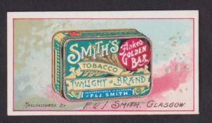 Cigarette card, Smith's, Advertisement card, type card with advert for 'Smith's Flaked Golden Bar &n