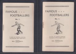 Trade issues, Sportsfoto, Famous Footballers, 9 postcard size photographic cards, issued in