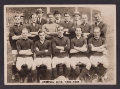 Cigarette card, Phillips, Football Teams, (Premium Issue) type card, Arsenal A.F.C, 1920/21 (gd) (