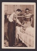 Trade card, Spain, Barrenengoa Chocolates, Football type card, no 1 showing three Arsenal players