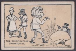 Cigarette card, Star of the World, Boer War Cartoons, type card, 'The Conspirators Opportunity' (
