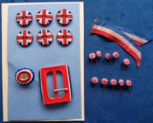 Ephemera, Royalty, a selection of dress items to celebrate the Coronation of George VI in 1937 to