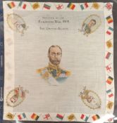 Royalty, Silk/Cotton Squares, 3, to comprise a 'Souvenir of the European War 1914 The United Allies'
