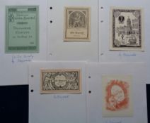 Ephemera, Book Plates, a collection of 5 book plates designed by John Vinycombe (1833-1928)