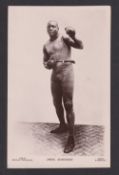 Boxing postcard, Jack Johnson, World Heavyweight Boxing Champion, a photographic postcard from the
