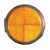 Puderdose mit Spiegel, WIENER WERKSTÄTTE der 1930er Jahre, SILBER 835/000, sig., WW 835, ...