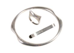 Lot: SILBER 925/000, 1 Armreif G. JENSEN, signiert GEORG JENSEN 925S   DENMARK 155, D = 65,7 ...