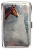 Kleines Zigarettenetui für die Handtasche, SILBER 935/000, signiert V & C°, farbig ...