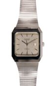Herren-Armbanduhr, RADO Diastar 1980er Jahre, Stahl, Keramik, Quarz, silbernes Ziffernblatt, ...