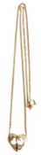 Anhänger SCHWAN, GG 585/000, 13 Stck. 8/8-kant Diamanten weiß, H = 16,0 mm, Kette, L = 42,0 ...