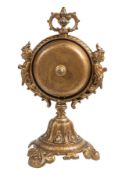 Hotelglocke/Rezeptionsklingel um 1900, Eisen bronciert, seitlich anmutige Jünglinge, ...