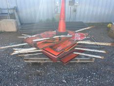 PALLET OF SAFETY SIGNS AND CONES