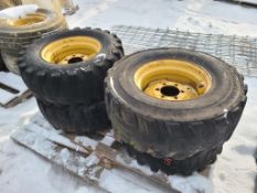 Skid Steer Tires on Wheels 'Set of 4 - Used'