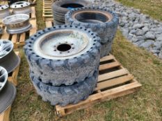 Semi Solid Skid Steer Tires and Wheels 'Set of 4'