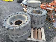 Semi Solid Tires on Wheels 'Set of 4'