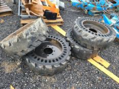 Semi Solid Tires on Wheels Set of 4