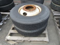 Bridgestone 11R22.5 Tires on rims