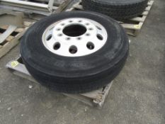 Michelin 275/80R22.5 Tire on rim