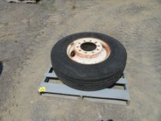 Goodyear 11R22.5 Tire on rim