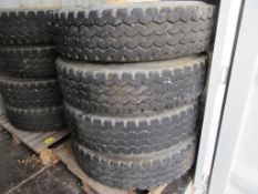 Bridgestone 12R22.5 Tires on rims