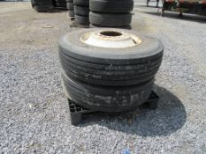 295/75R22.5 Tires on rims