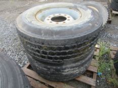Goodyear G296, 425/65R22.5 Tires on rims