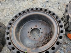 Semi Solid Skid Steer Tire On Wheel 'Pair of 2'