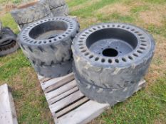Solid Tires on Wheels Set of 4 - Used