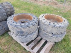 Solid Tires on Wheels Set of 4 - Used
