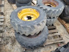Skid Steer Tires on Wheels 'Set of 4 - Used'