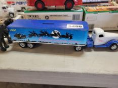 Model Truck With Van Trailer