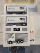 Winross Truck With Double Van Trailers