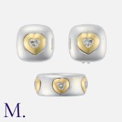 PASQUALE BRUNI, A Diamond Heart Ring and Earring Suite